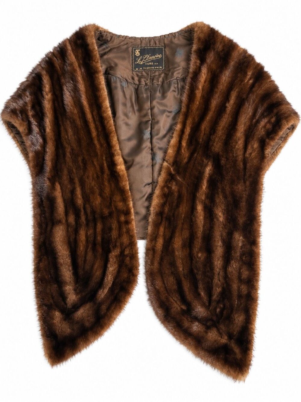 A. Shapiro Vintage Brown Real Fur Cape Stole Wrap Philadelphia One Size